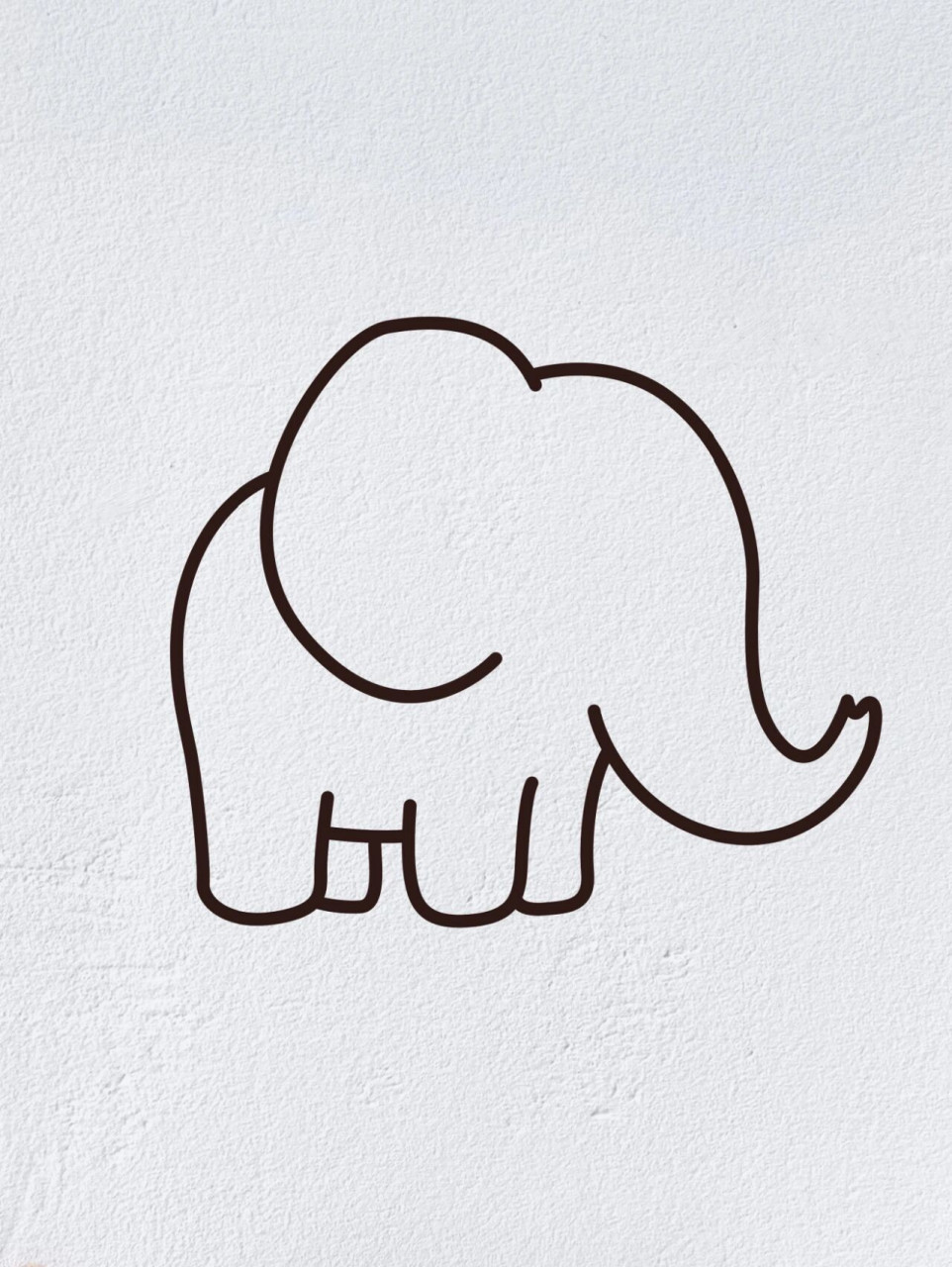 大象搬木头简笔画图片