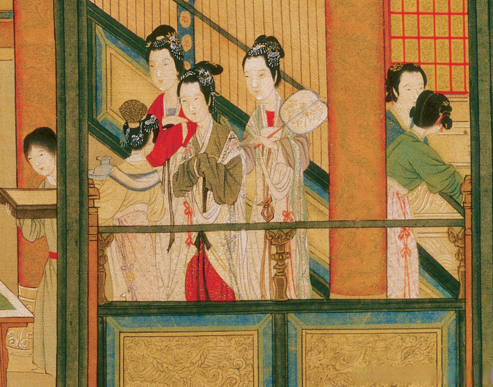 十大名画——明代仇英《汉宫春晓图》色彩赏析