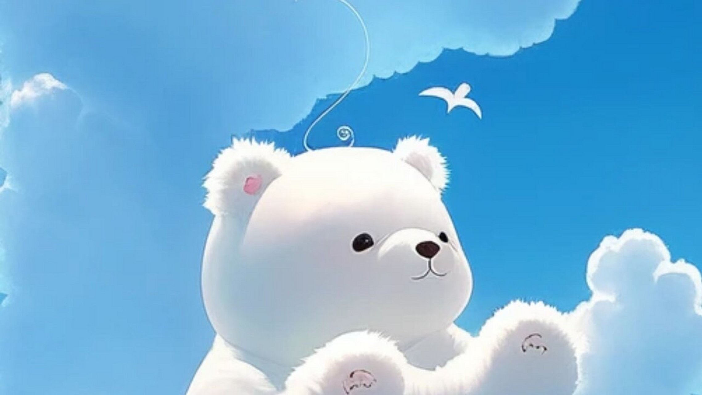 六月的天30小熊的脸·梦幻蓝天白云通用背景 hi~71(.