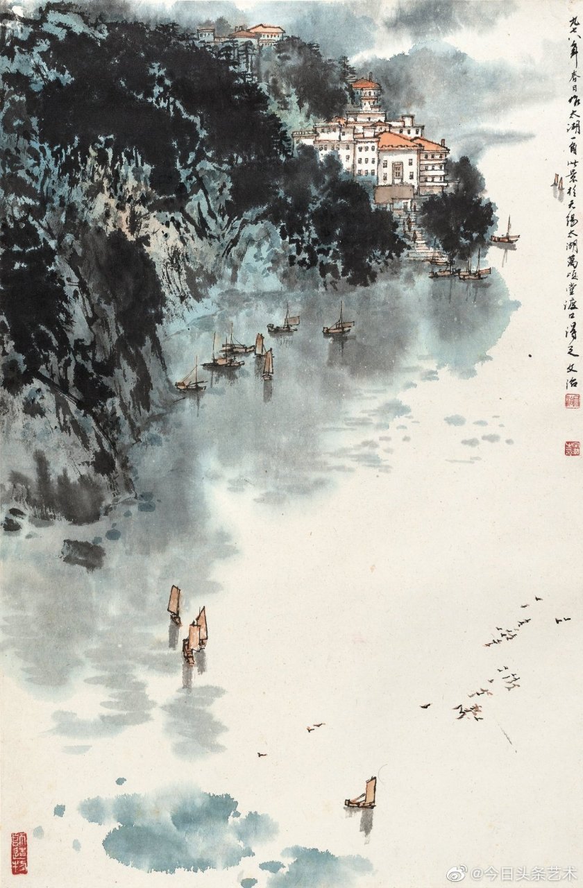 【 画家宋文治画笔下的太湖美景 】  #山水画# #国画