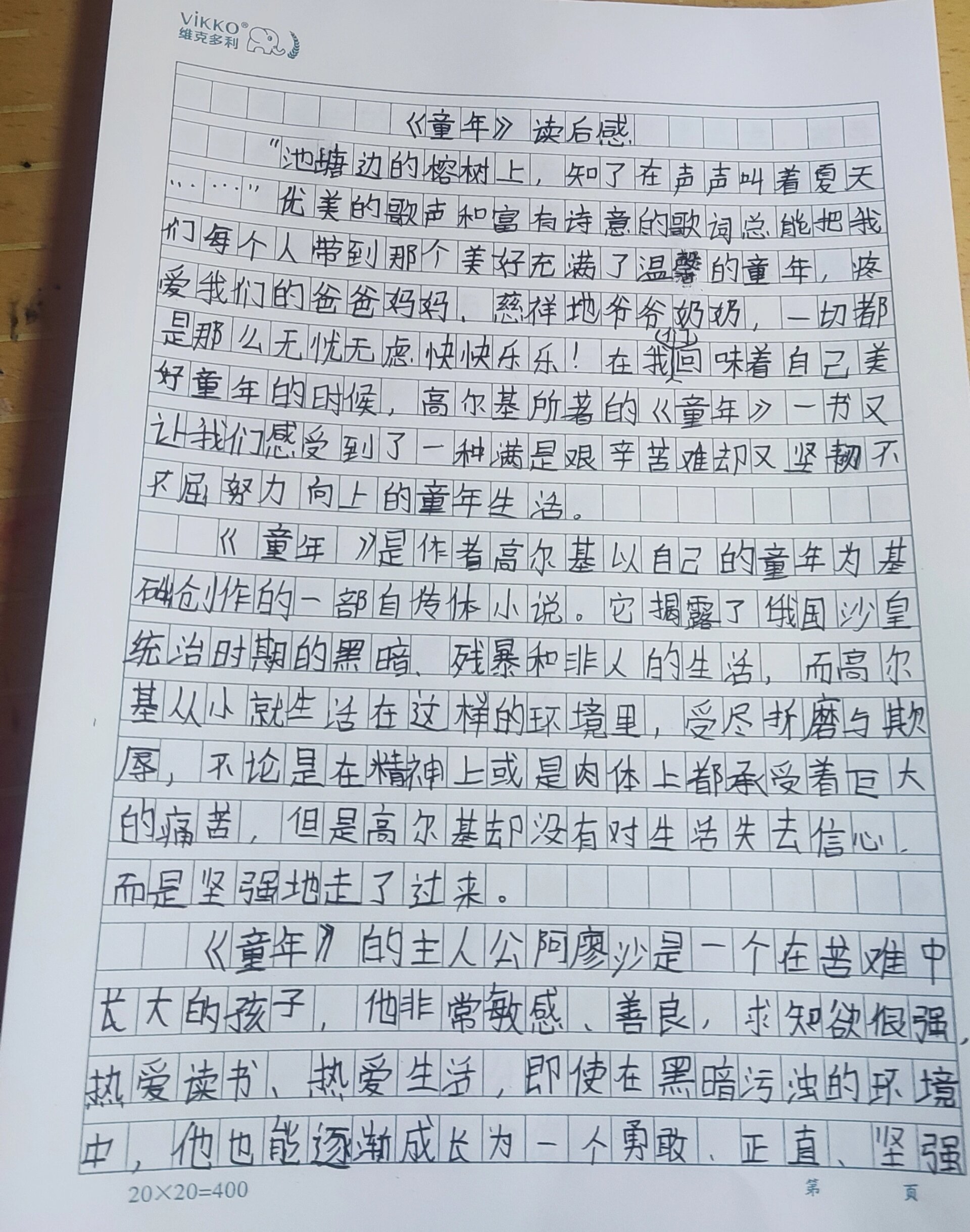 童年1000字读后感