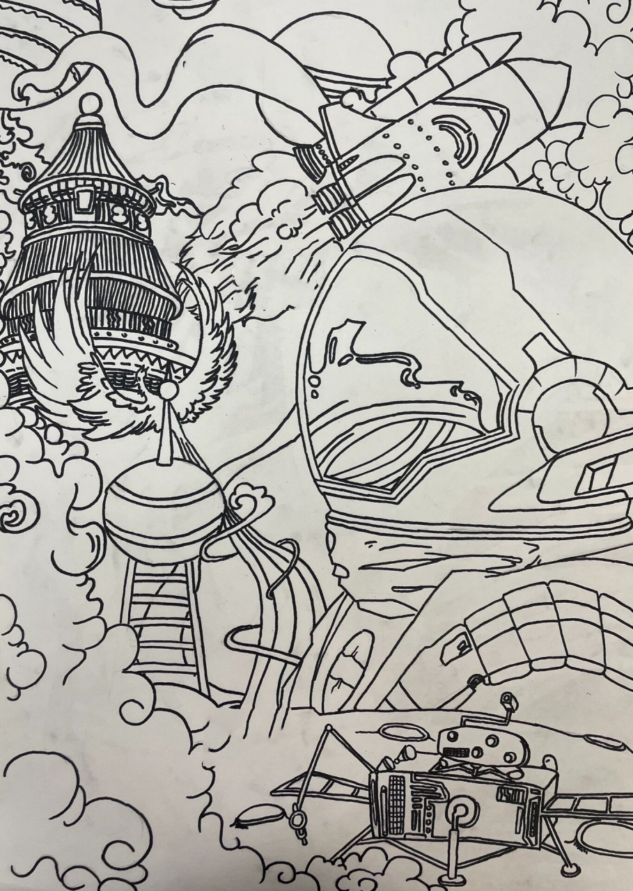 健康快乐成长,守护美丽家园,筑梦美好未来,用绘画,书法等艺术形式展现