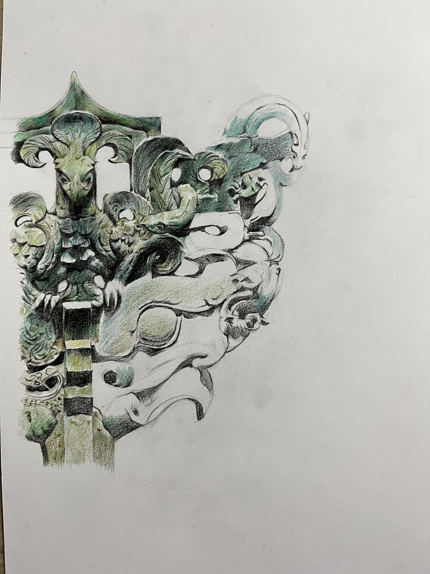 青铜铺首(门环)|精微素描 步骤 这个画起来要瞎眼的