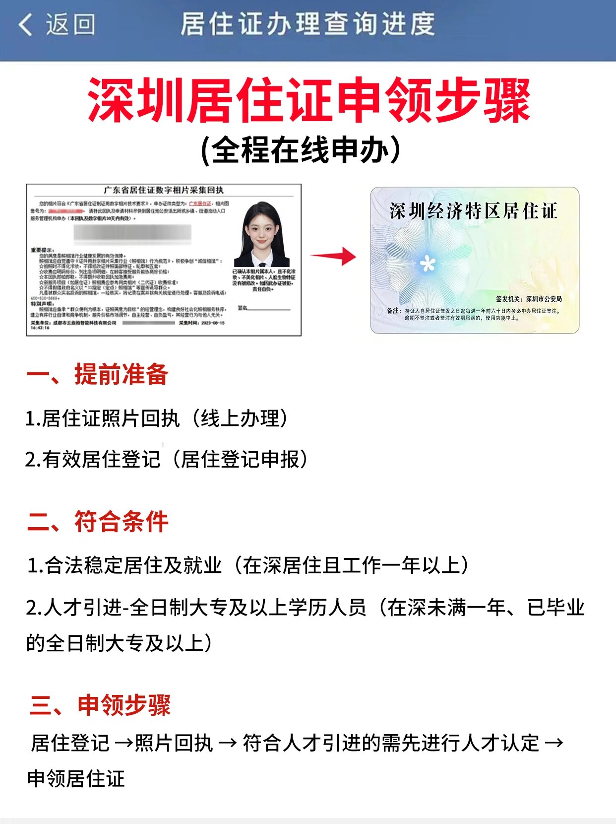 97为了不浪费之前搞的照片回执,直接又申请了居住证线上办理超级