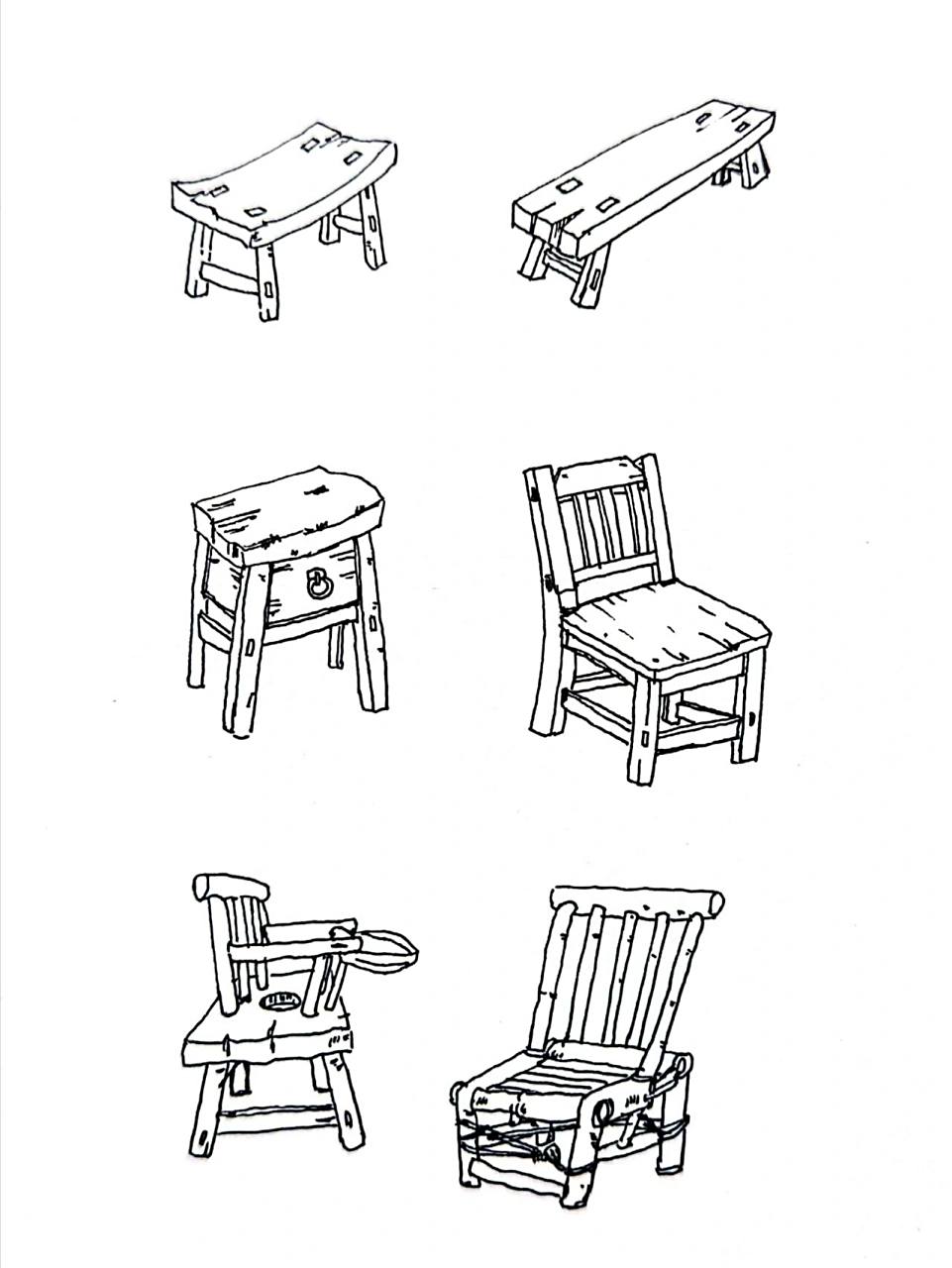 「364」各种椅子凳子速写,简单又复杂 临摹赖老师钢笔画作品 透视关系