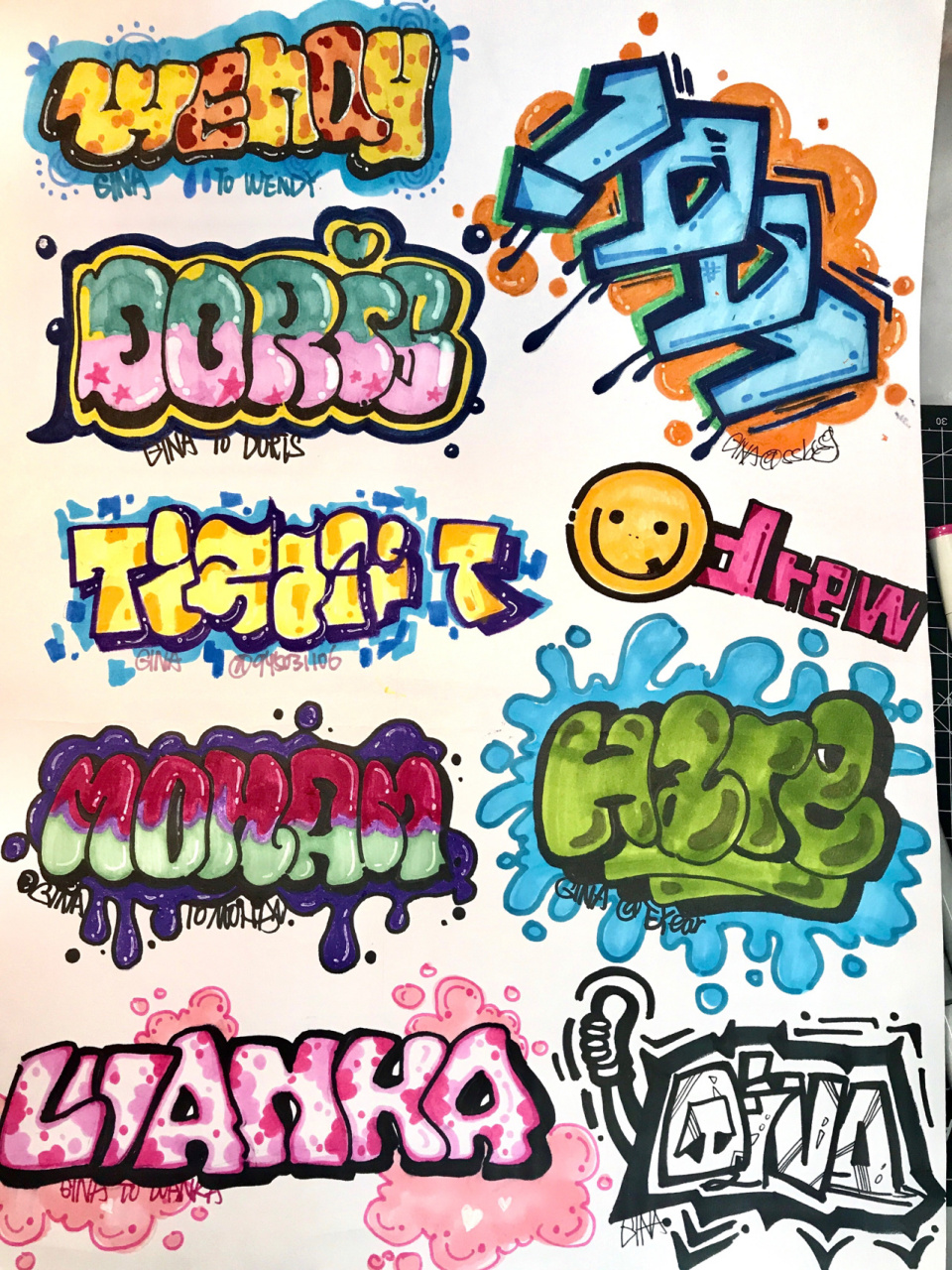 字母涂鸦|字体设计|名字设计|临摹7115 在搜素材学习临摹 然后就