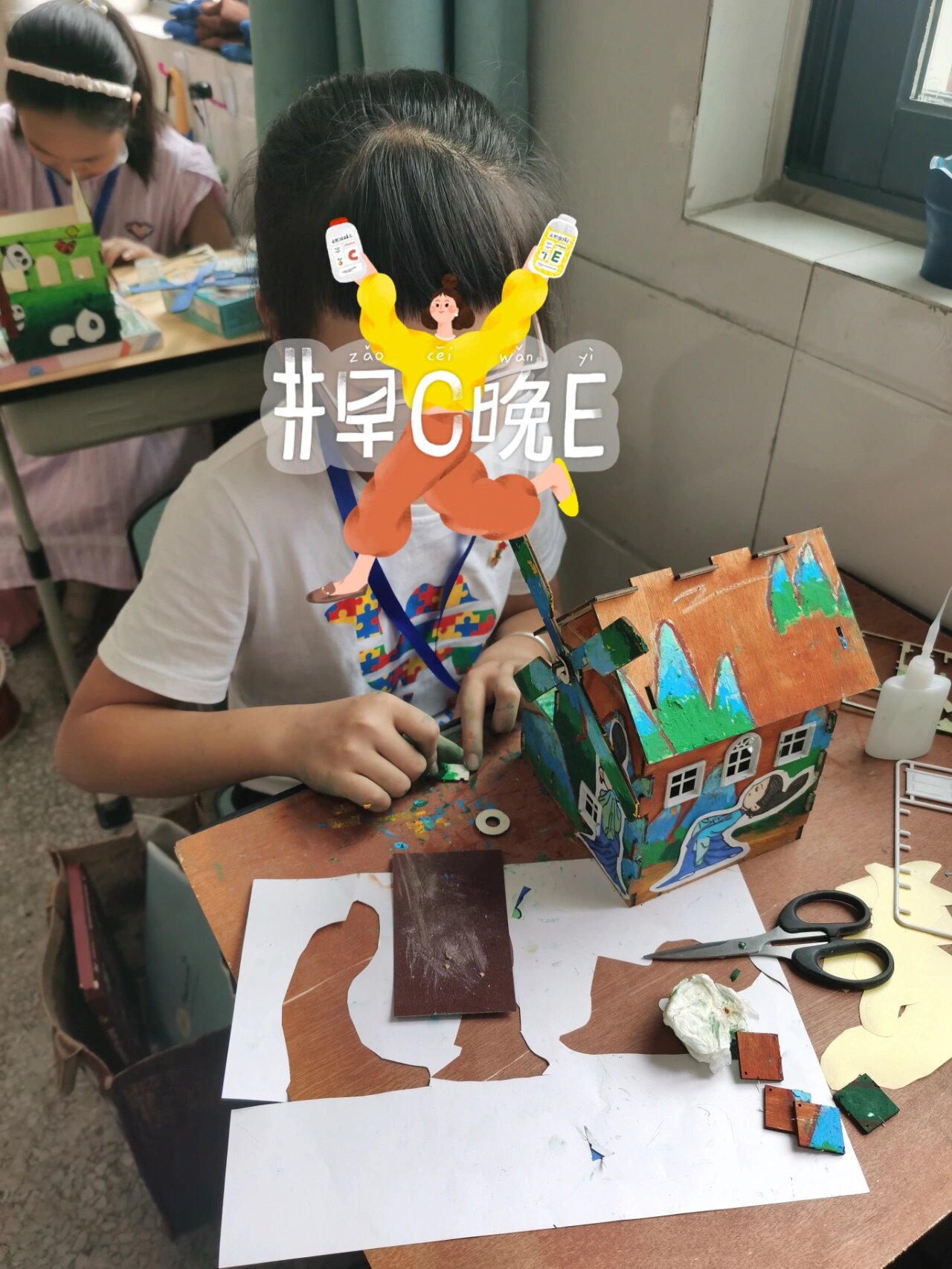 手绘涂装木屋,缤纷童年 青少年建筑模型,缤纷童年创作