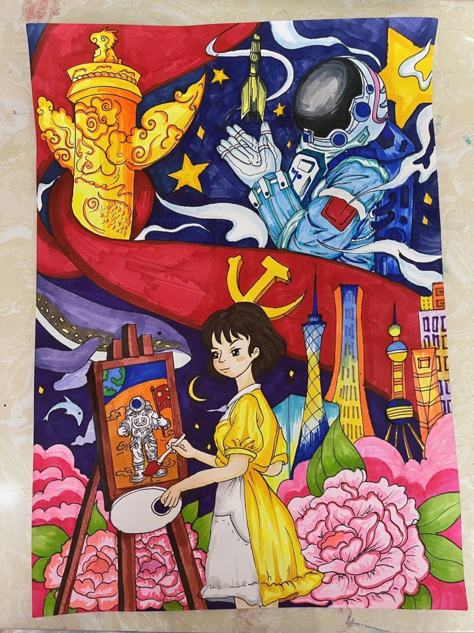 "童绘中国童梦未来" 以"童绘中国童梦未来"为主题,运用儿童画形式展示