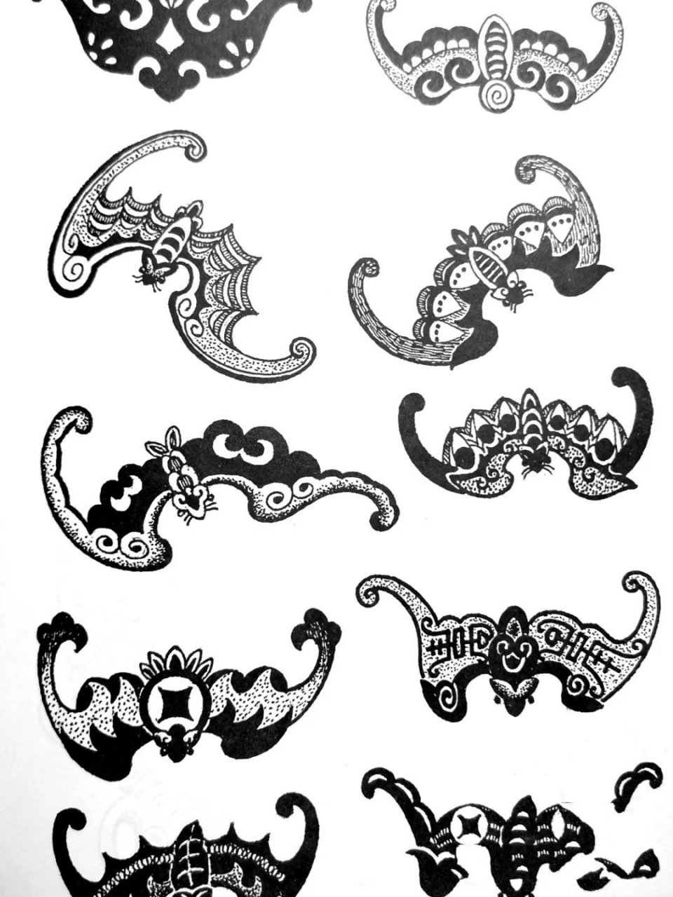 蝙蝠中国传统纹样 愿疫情早日结束,让人们恢复正常生活05