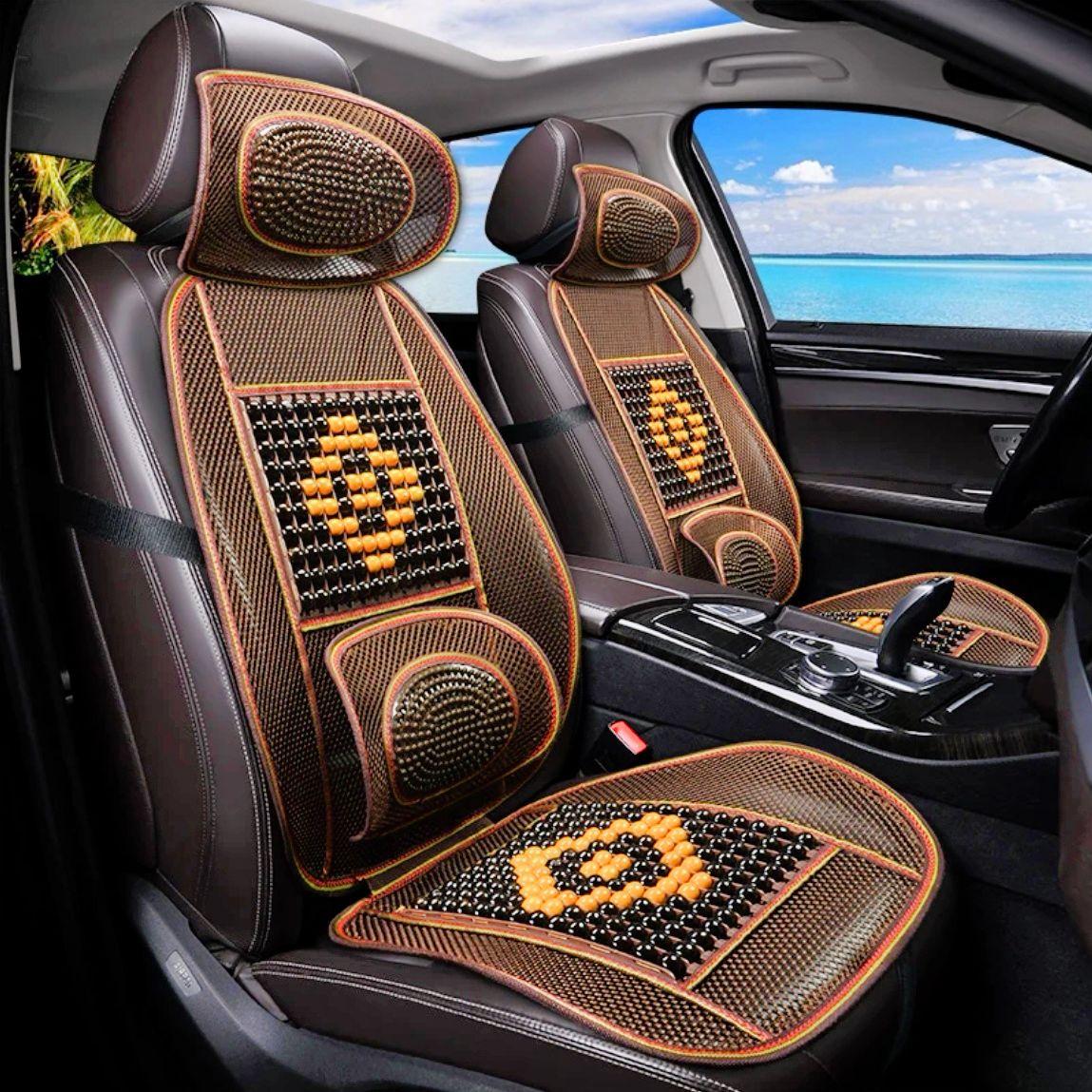 这款汽车木珠坐垫夏天不烫,四季通用,防滑免捆绑安装简单,带劲枕腰靠