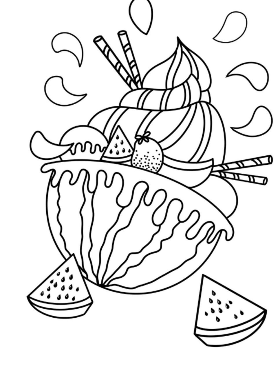 夏日西瓜冰淇淋 创意画 儿童画 #100件关于快乐的小事# #创意美术儿童