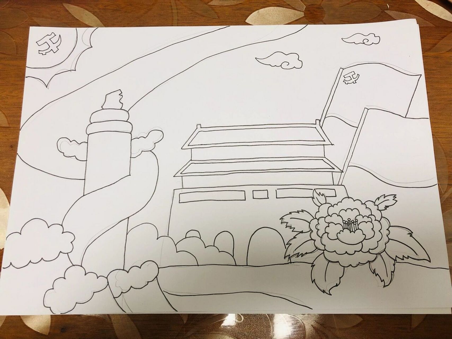 少先队员/党旗国旗/儿童画 少先队员/党旗国旗/儿童画