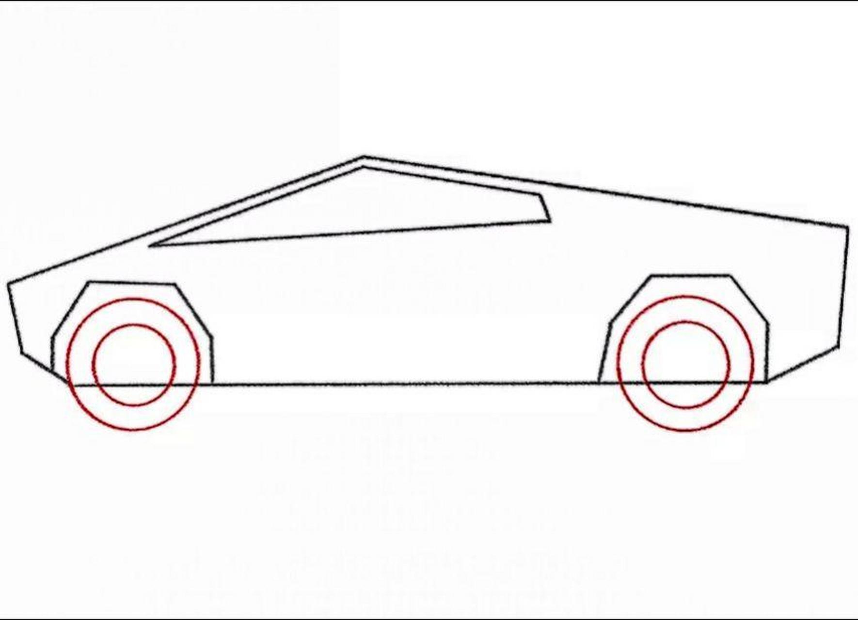 特斯拉皮卡怎么画?#特斯拉 #汽车简笔画 #小汽车简笔画 #画车 #汽车