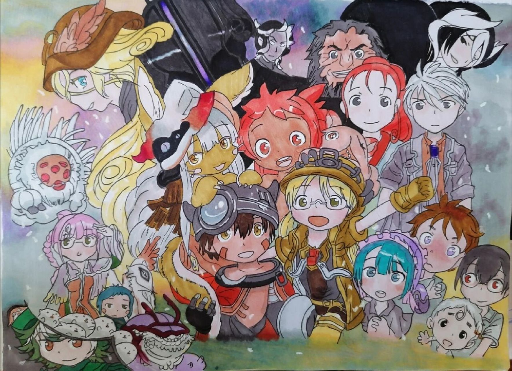 《来自深渊》手绘 最近看了《来自深渊》,试着临摹了一下,虽然颜色有