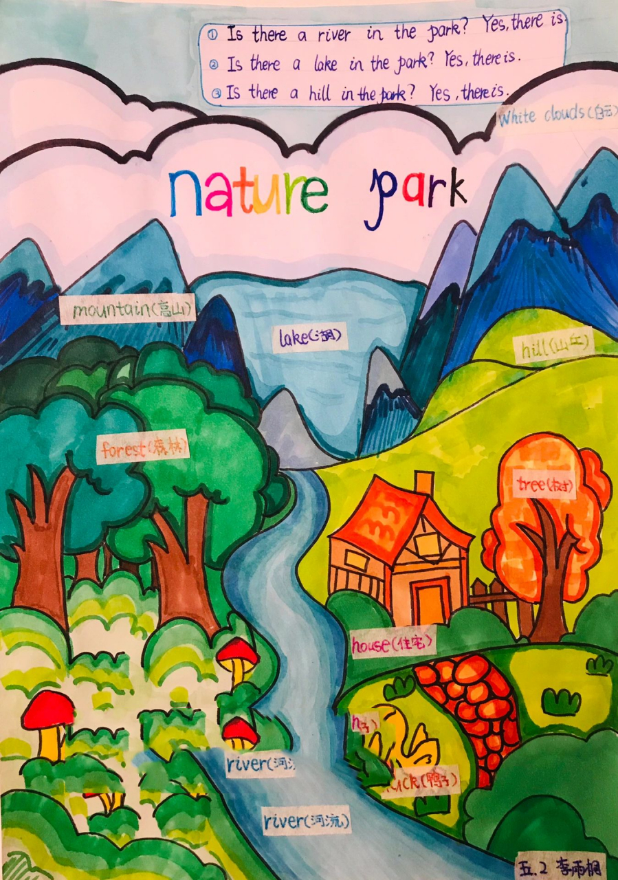 自然公园怎么画五年级图片