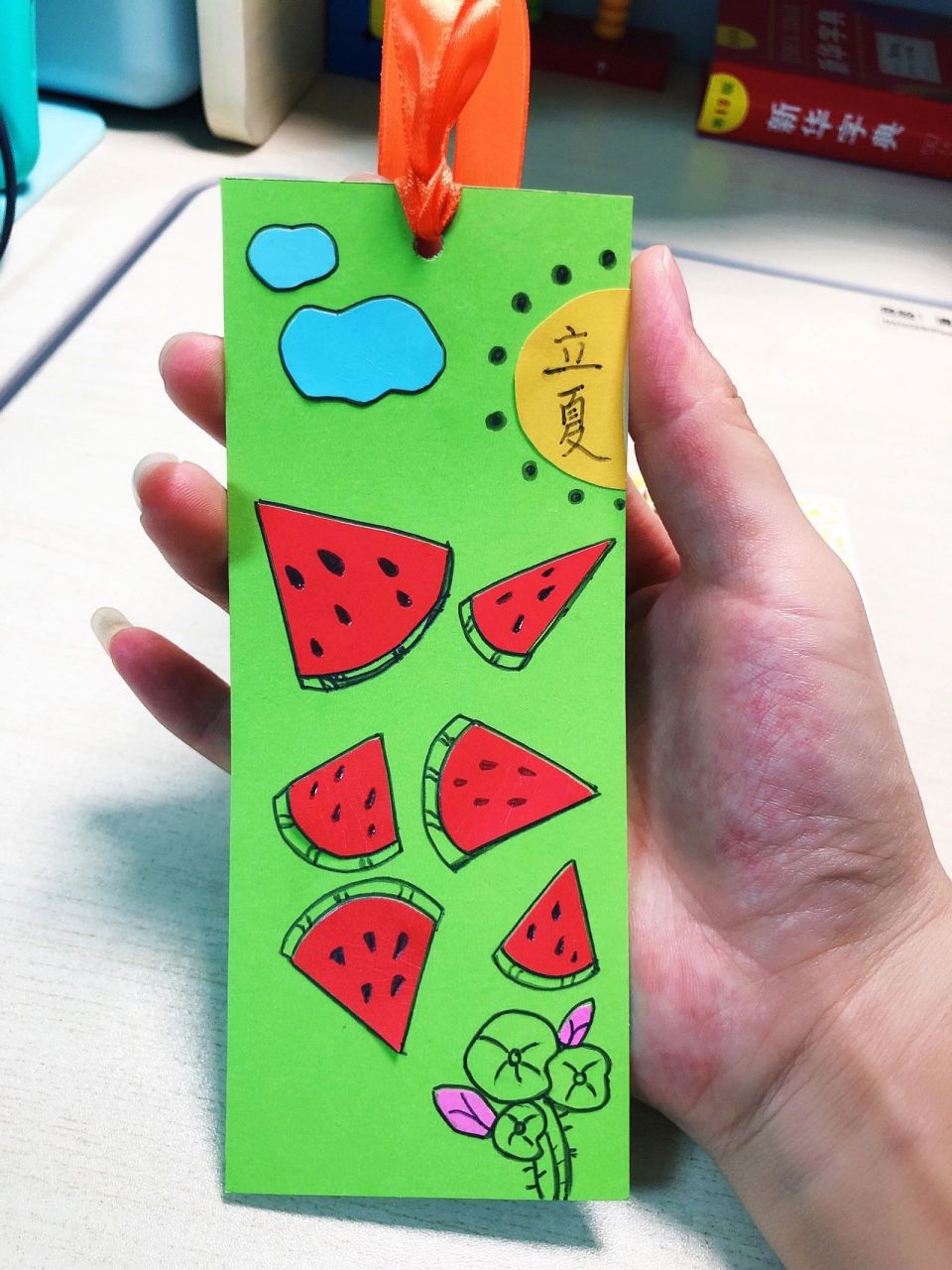 自制二十四节气书签92 宝贝最喜欢的季节立夏,因为一到夏天就有好吃