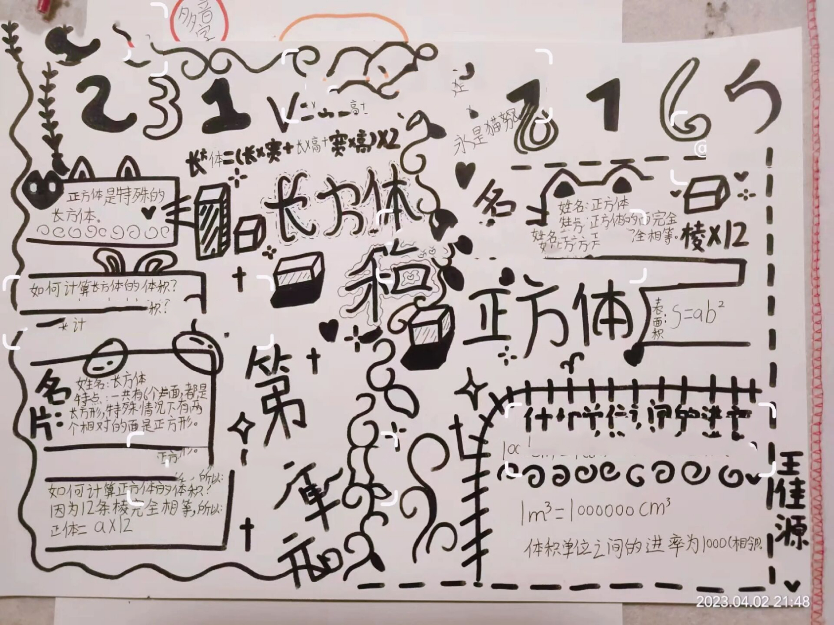 五年级下册第三单元 长方体和正方体手抄报 [不要啊][不要啊][害羞]