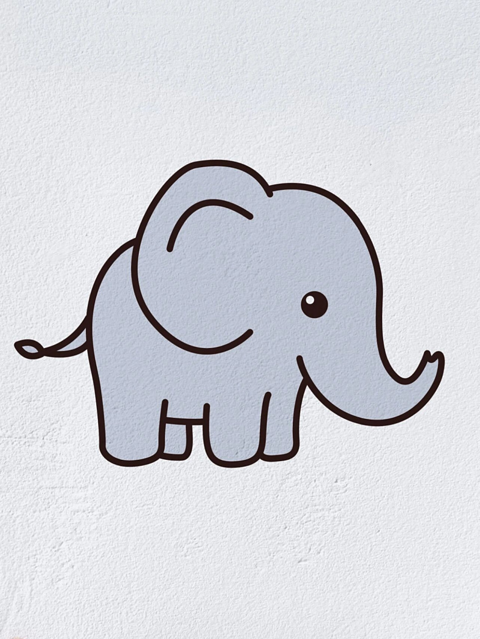 动物简笔画之可爱的大象(内附过程图)