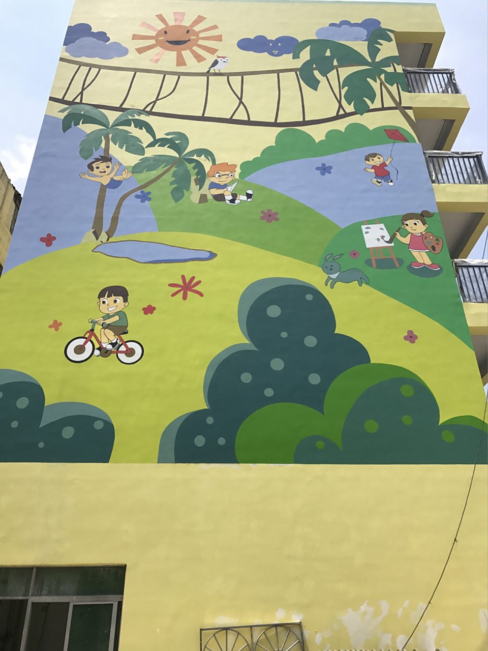 墙绘|幼儿园壁画手绘 文化墙手绘涂鸦喷绘 文化墙手绘 外墙涂鸦喷绘