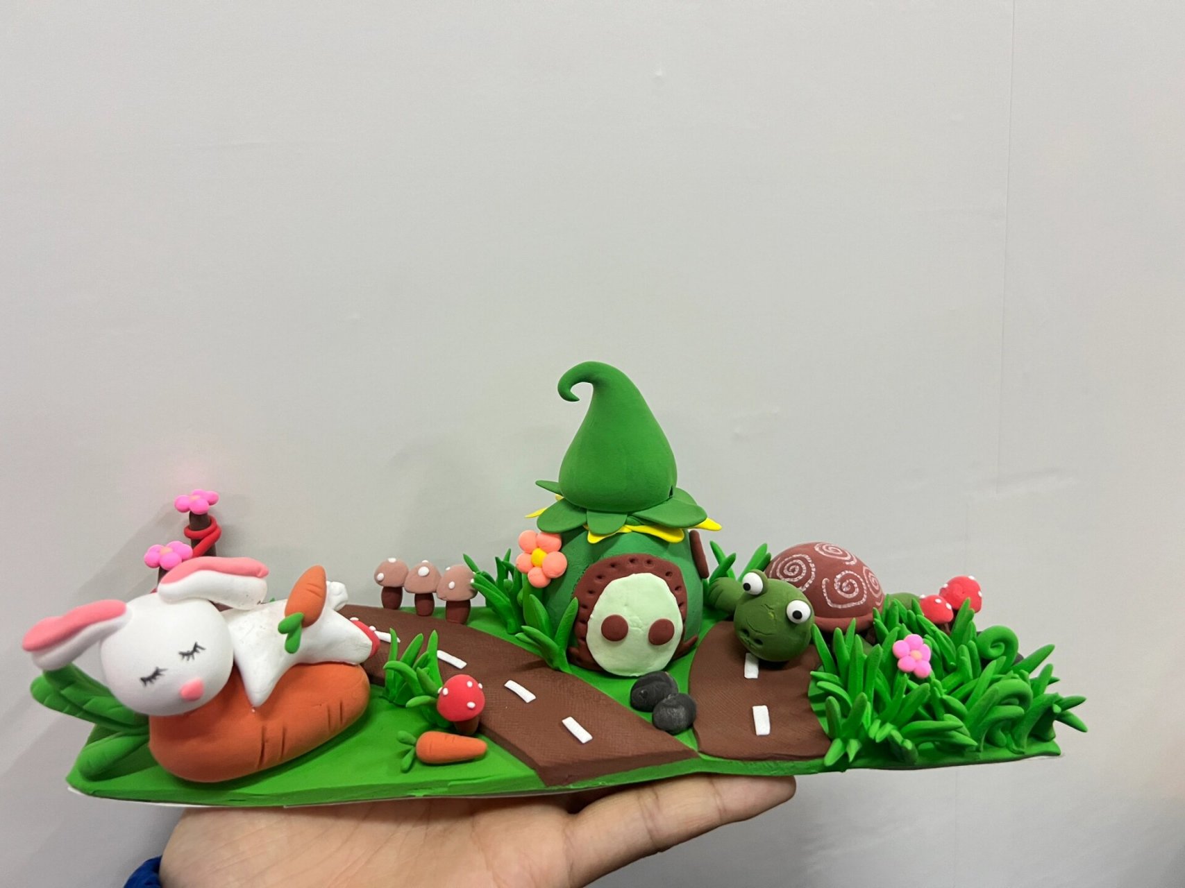 龟兔赛跑粘土作品