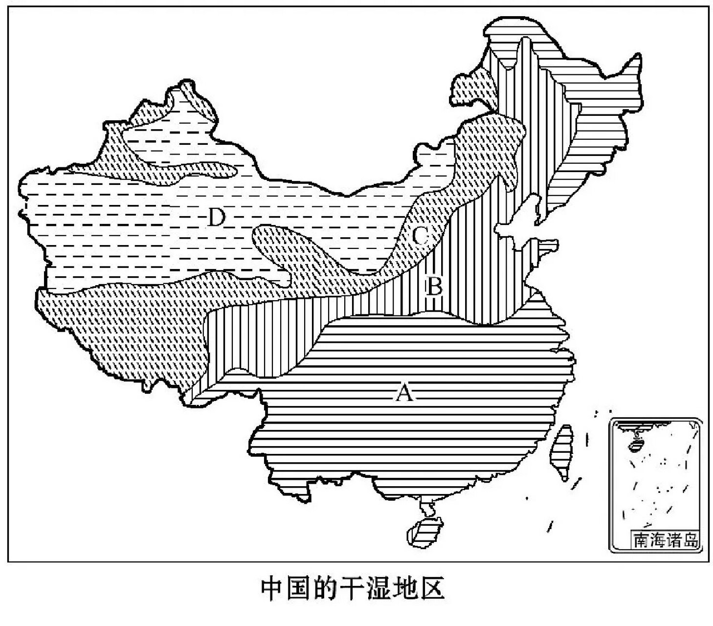 每日一填图,中国的四个干湿区