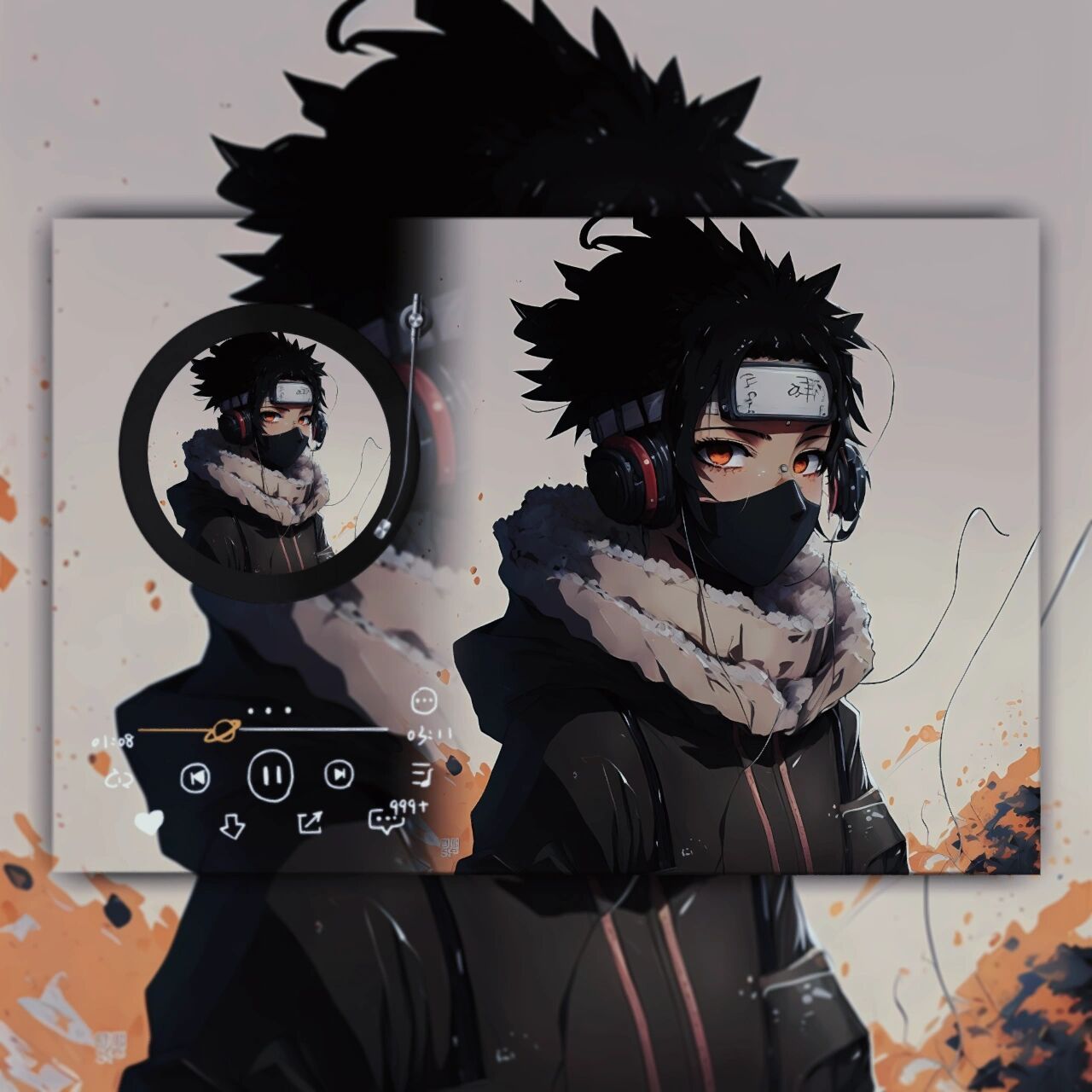 赛博朋克忍者头像黑发(第4弹)