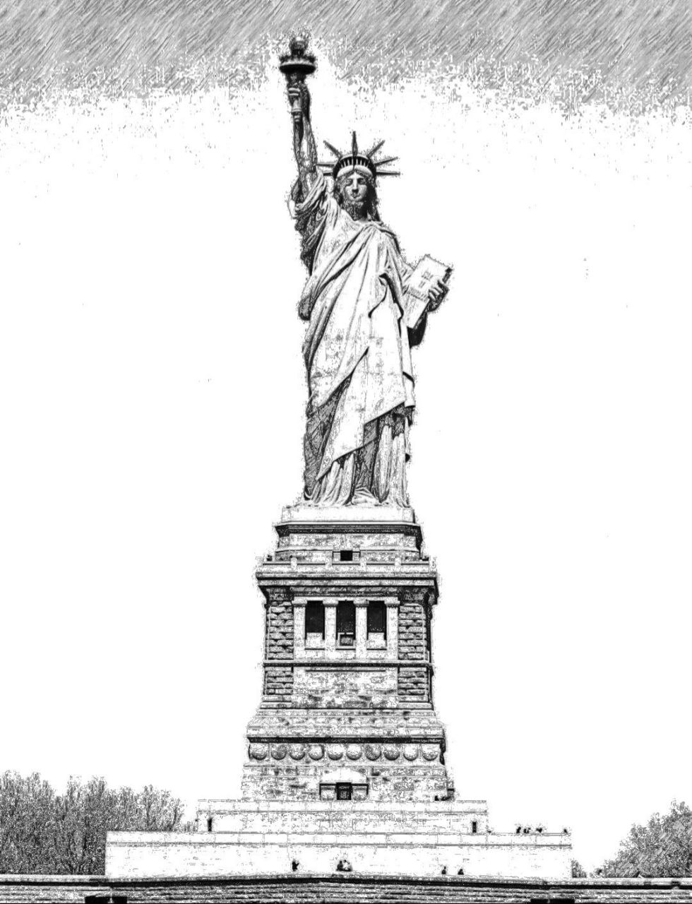 自由女神像手绘 你心中的自由女神是谁呢?