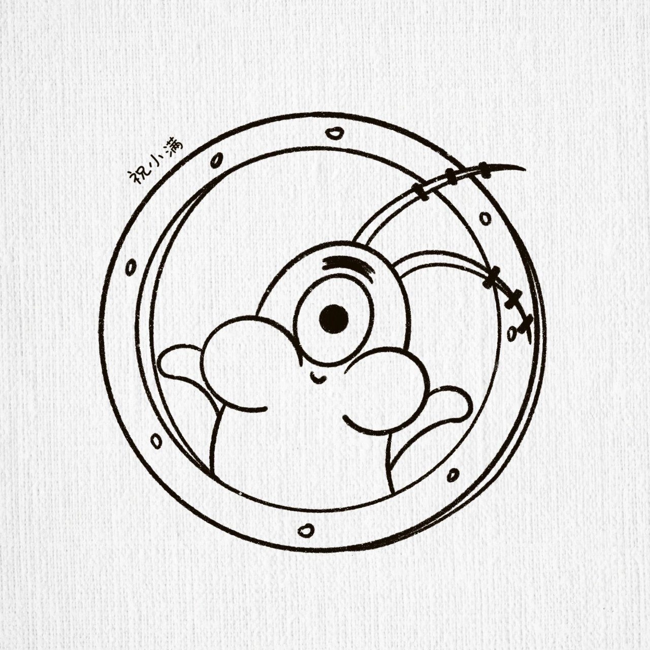 痞老板超可爱的 超简单   简笔画教程 原图来源: 把水彩手绘改成了板