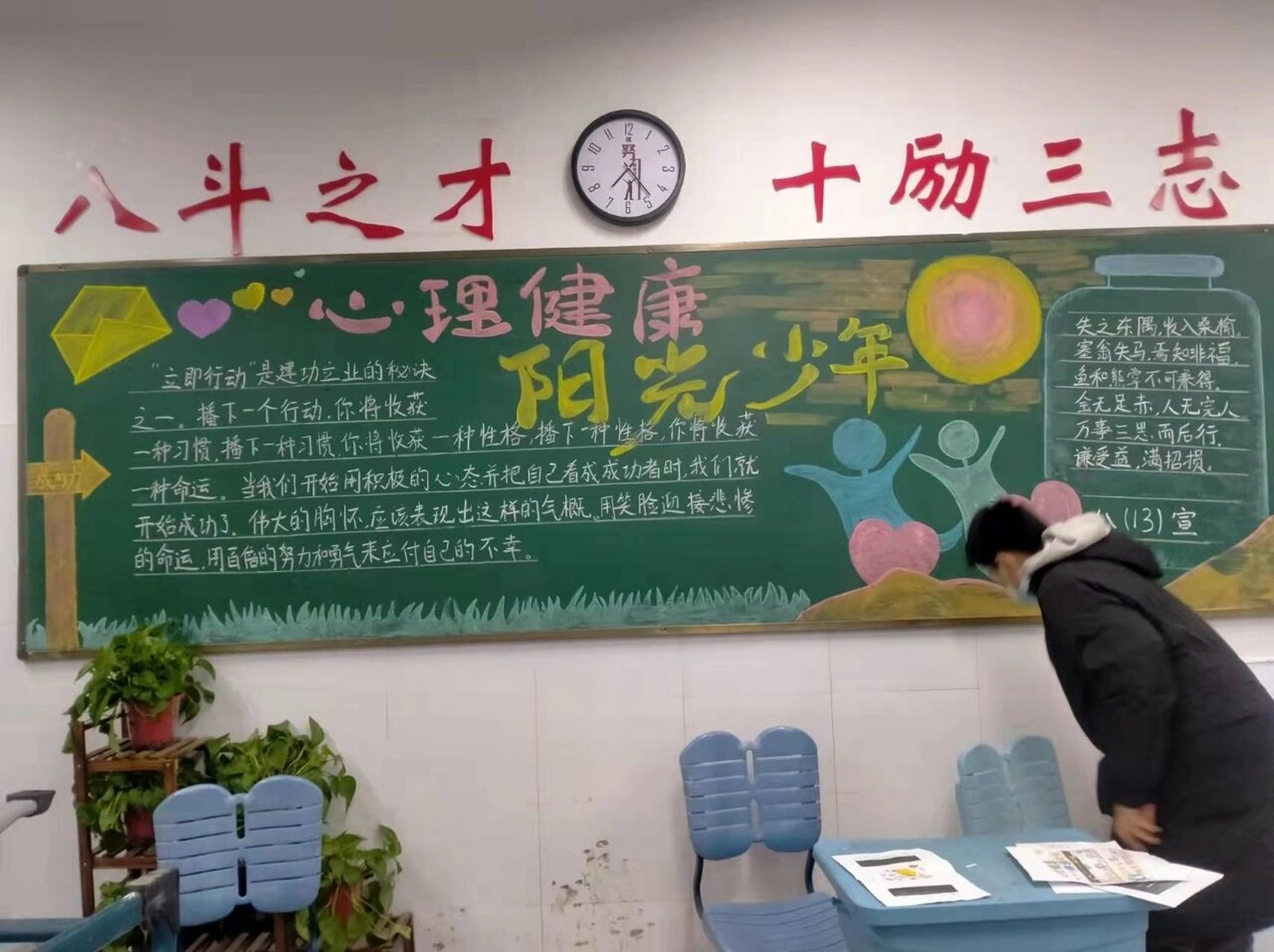心里健康,阳光少年黑板报