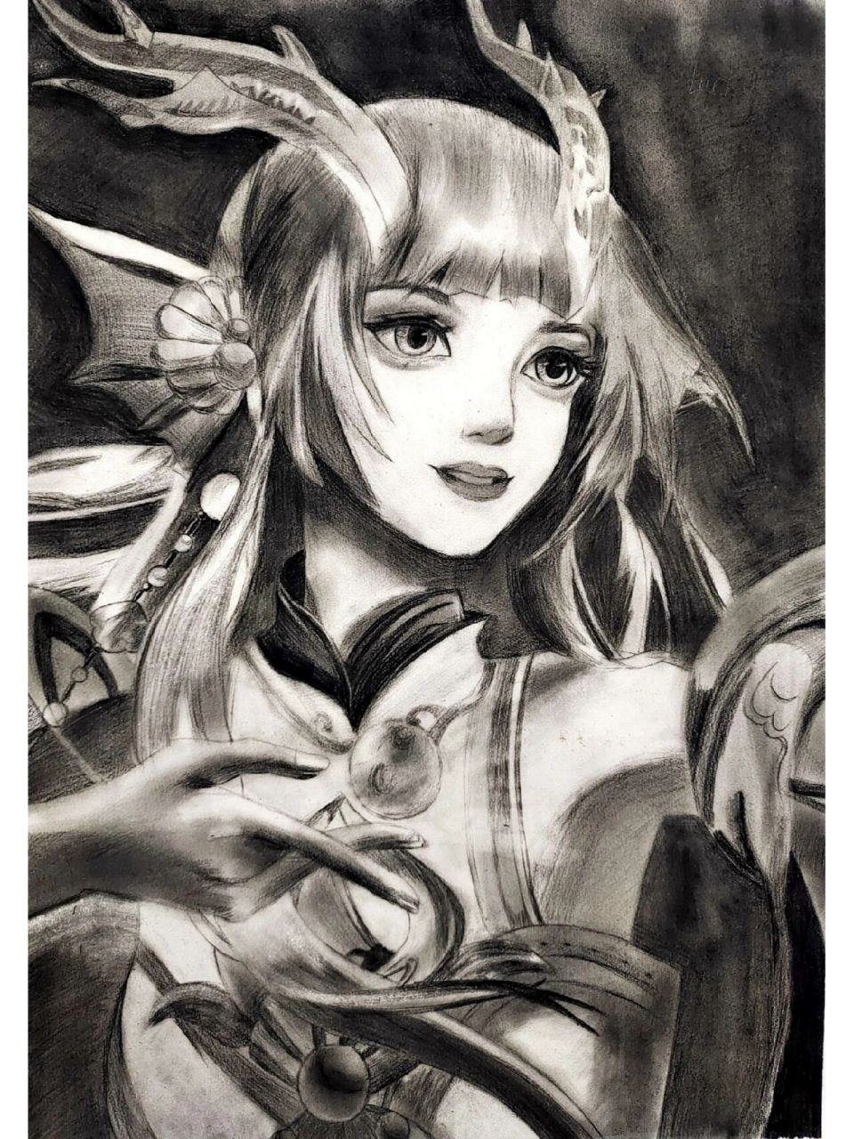 动漫素描人物 王者荣耀里学生动漫动漫素描一组