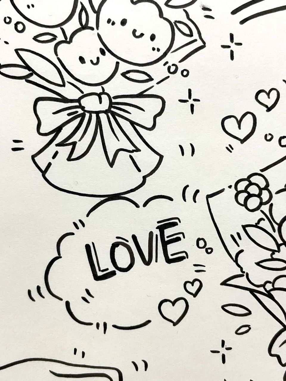 244|可爱的手帐花束98简笔画素材教程 96打卡一张各种造型的花束