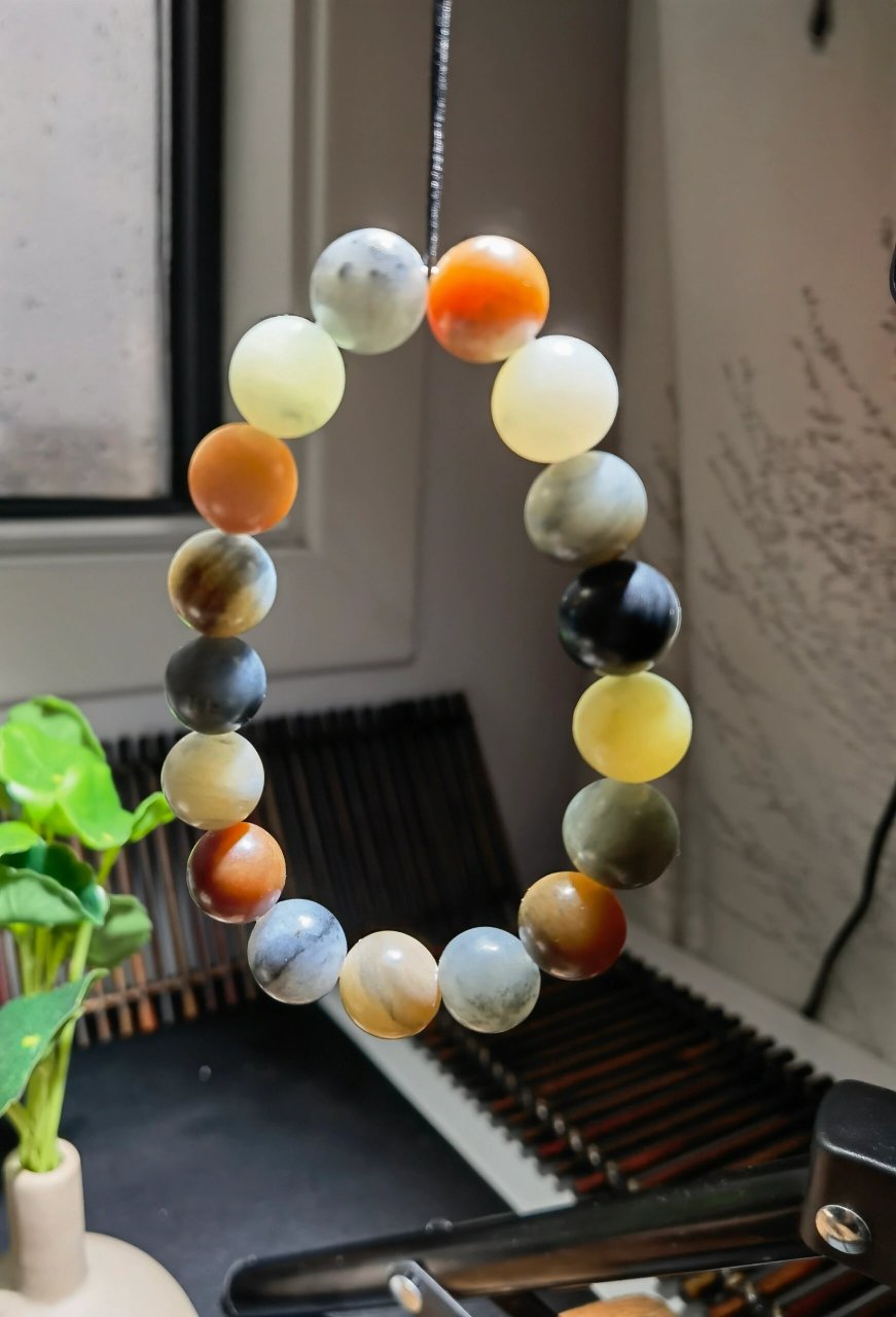 和田玉楼兰三色籽料手串,看我个人介绍