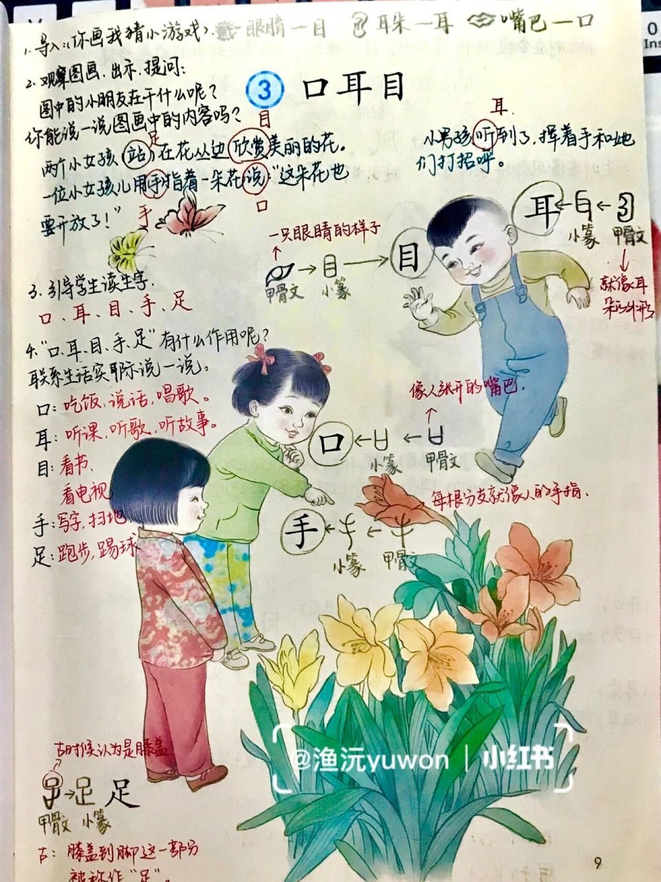 一(上)《口耳目》备课笔记94 板书设计 #小学语文板书设计# #小学