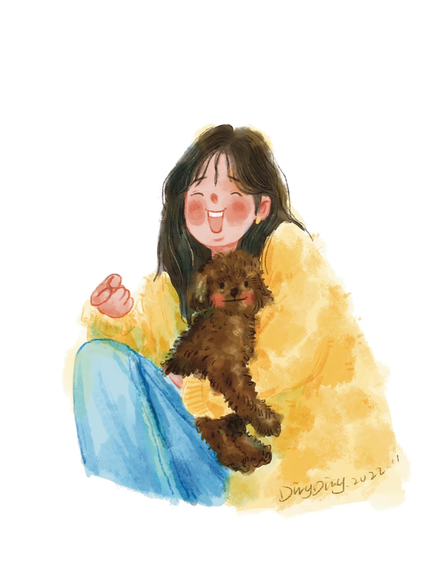 女孩与狗(头像自取)