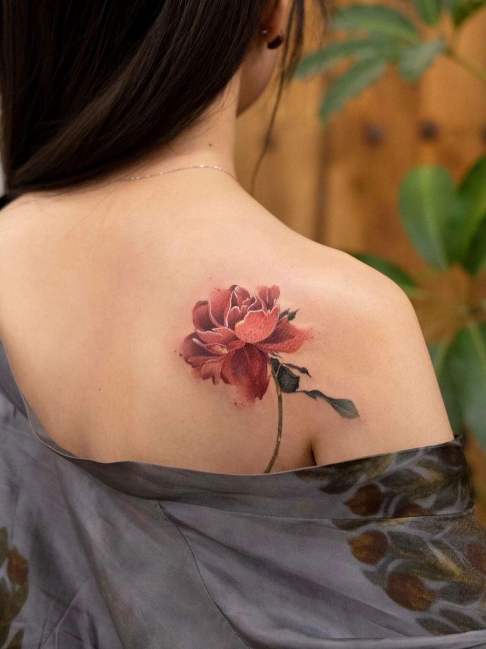 玫瑰花|花卉纹身|彩色纹身 小妹子过生日把这一朵浪漫送给自己 95