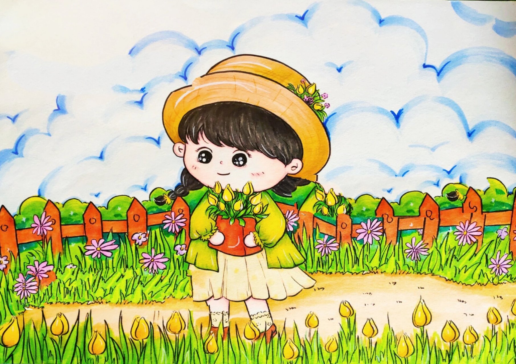 我的花园 儿童画