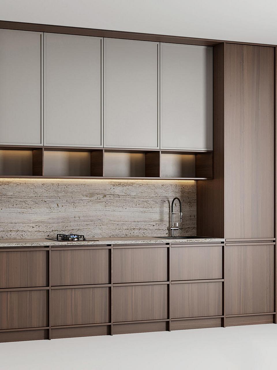 骨骼线橱柜与中古风的适配度未免也太高了吧!