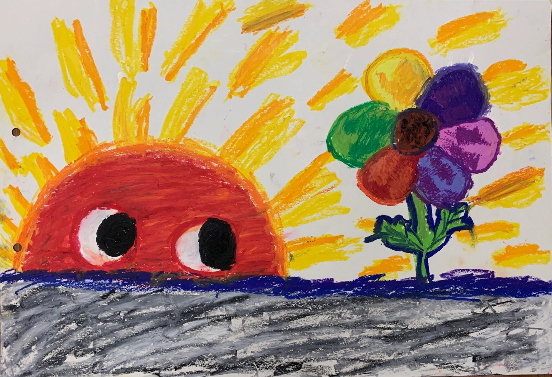 幼儿园大班自制绘本《彩虹色的花》 来动手画个绘本故事吧 画了三天