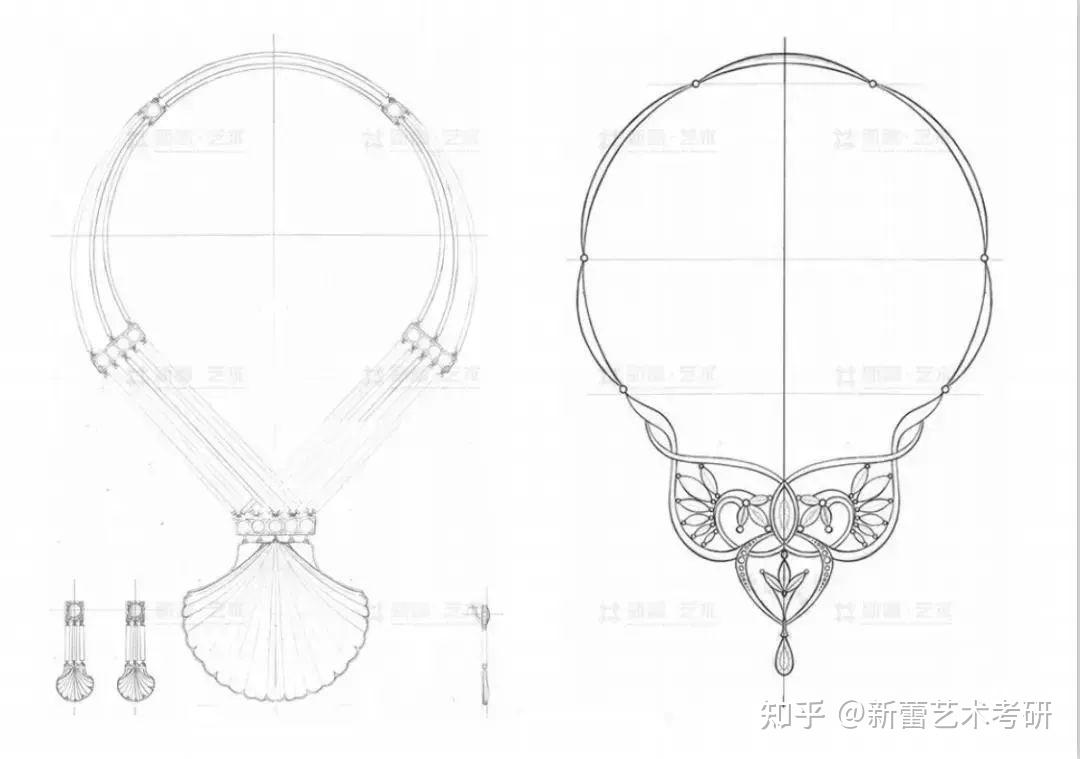 首饰三视图画法图片