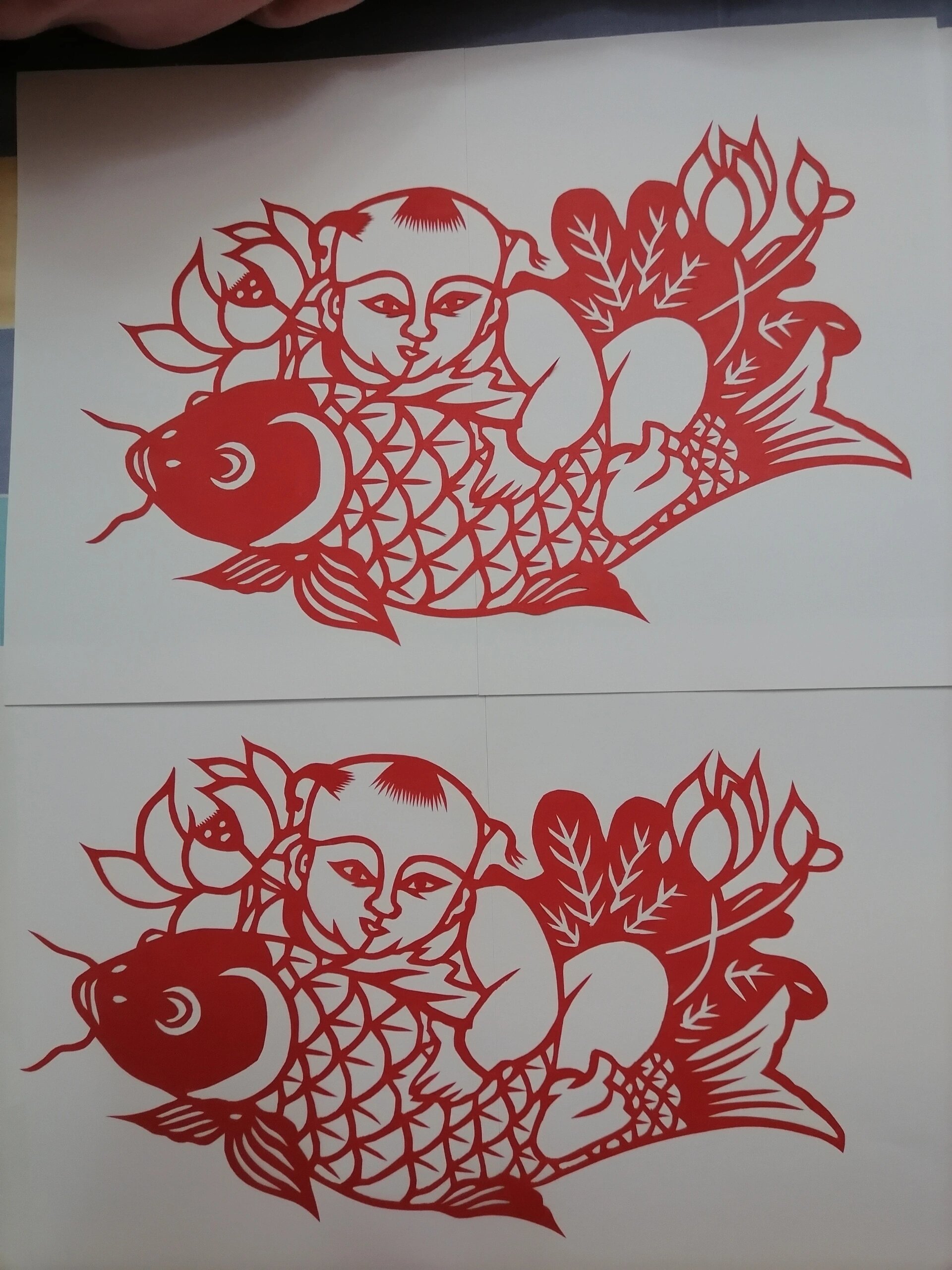 鲤鱼跃龙门剪纸 鲤鱼剪纸 年年有余 窗花