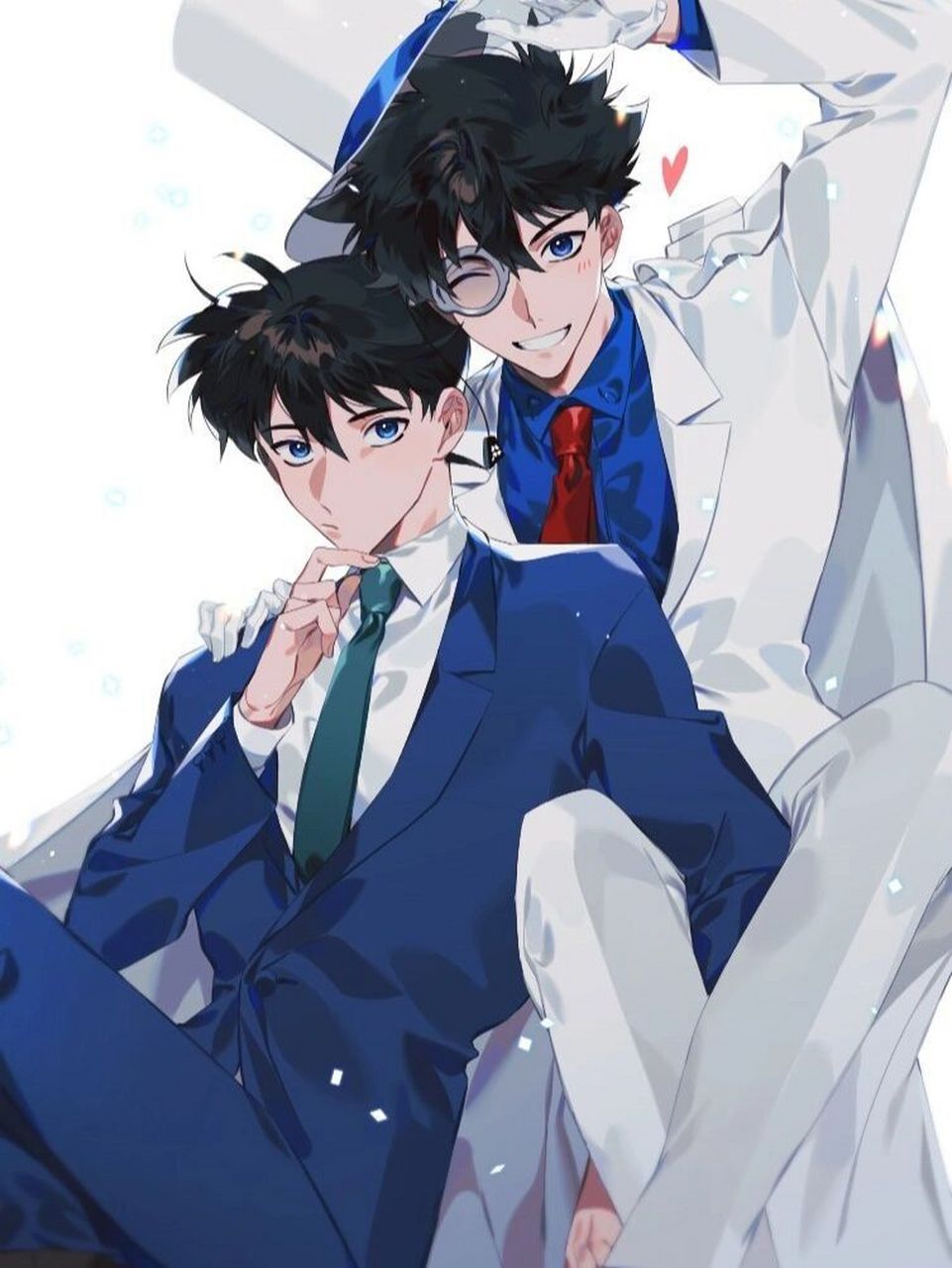 同人插画丨怪盗基德 x 工藤新一这cp太甜啦 怪盗基德 x 工藤新一 画师