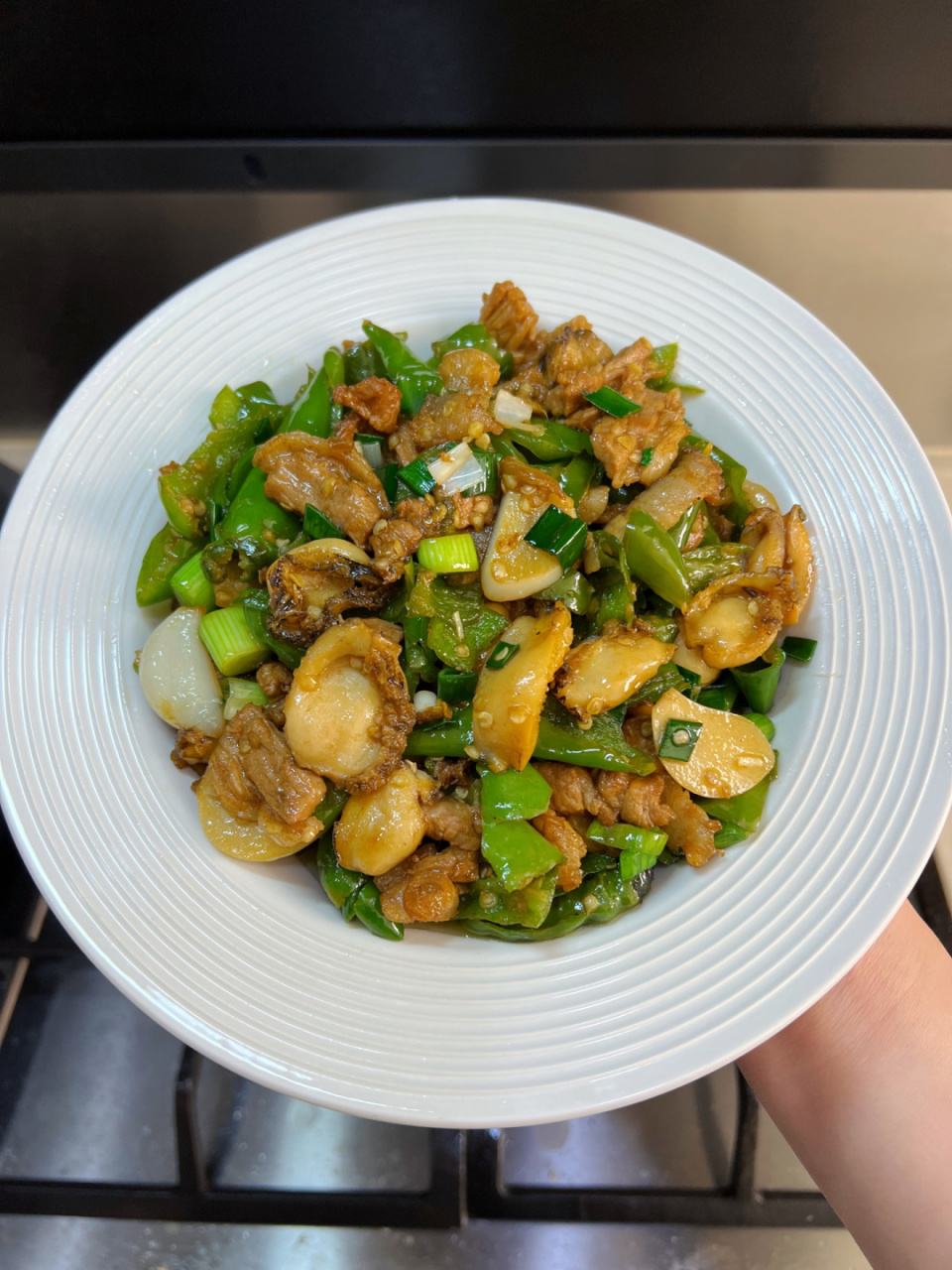 鲍鱼辣椒炒肉,好吃又下饭,做法巨简单97 湖南辣椒炒肉已经很好吃了