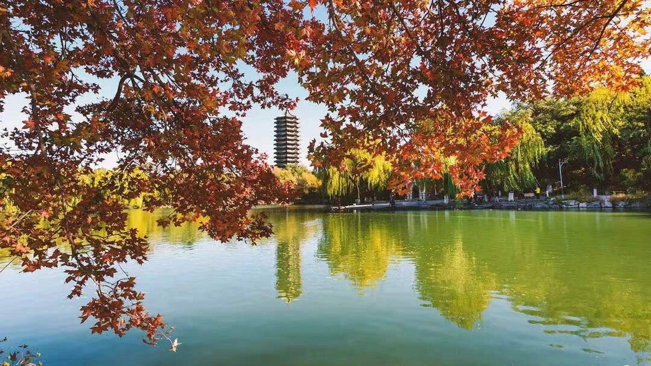 北京大学未名湖 未名湖,是北京大学校园内最大的人工湖,位于校园中