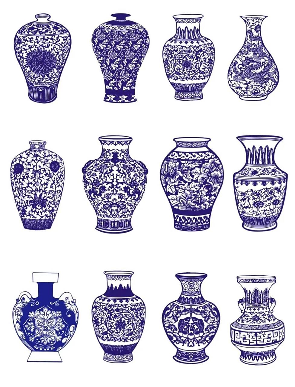 中国传统纹饰,青花瓷瓶 【鉴赏推荐】 中国传统纹饰,青花比瓷瓶 瓷器