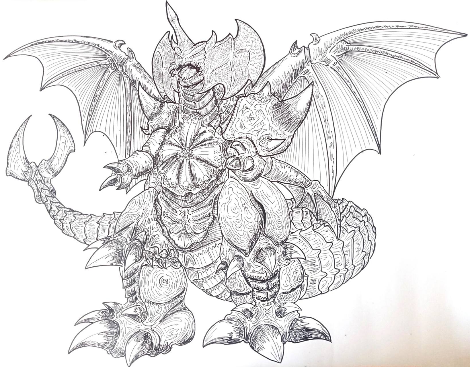 哥斯拉系列怪兽三巨头完成啦 因为不喜欢凯撒基多拉的造型,就用好莱坞