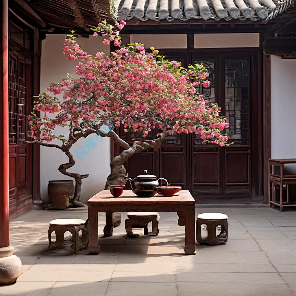 1988年4月,北京西花厅,海棠盛开.