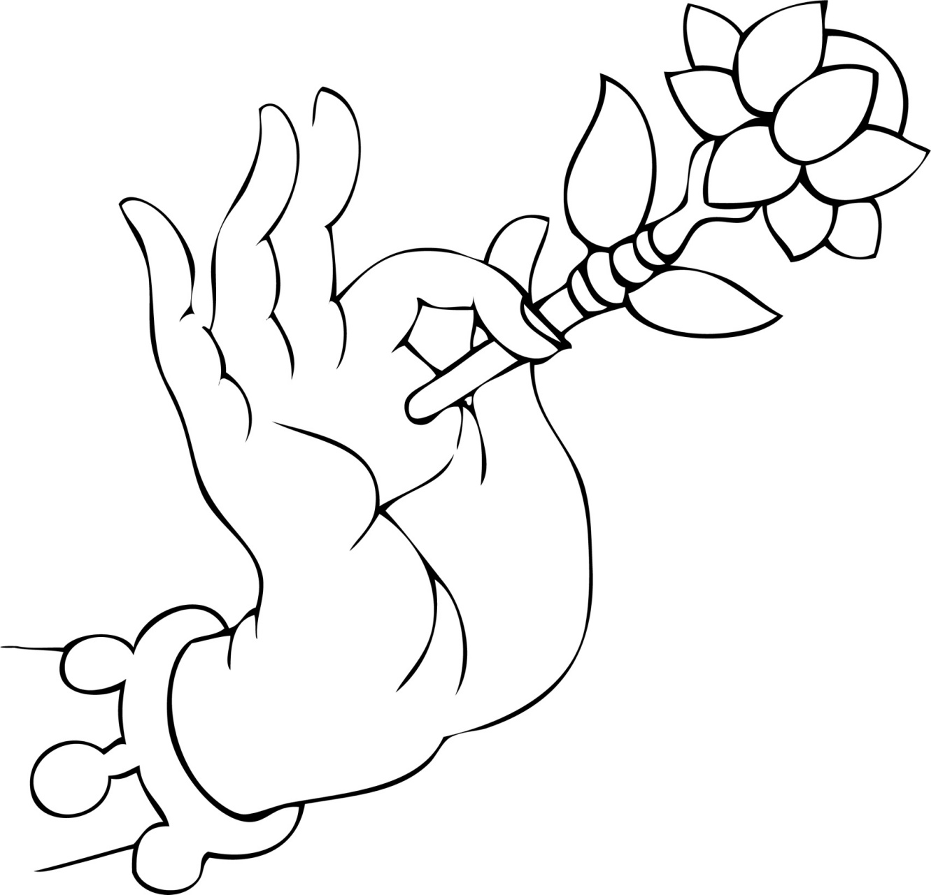 佛手线描·白描国画专业参考素材资料稿·壹 底稿/线描/白描/传统绘画