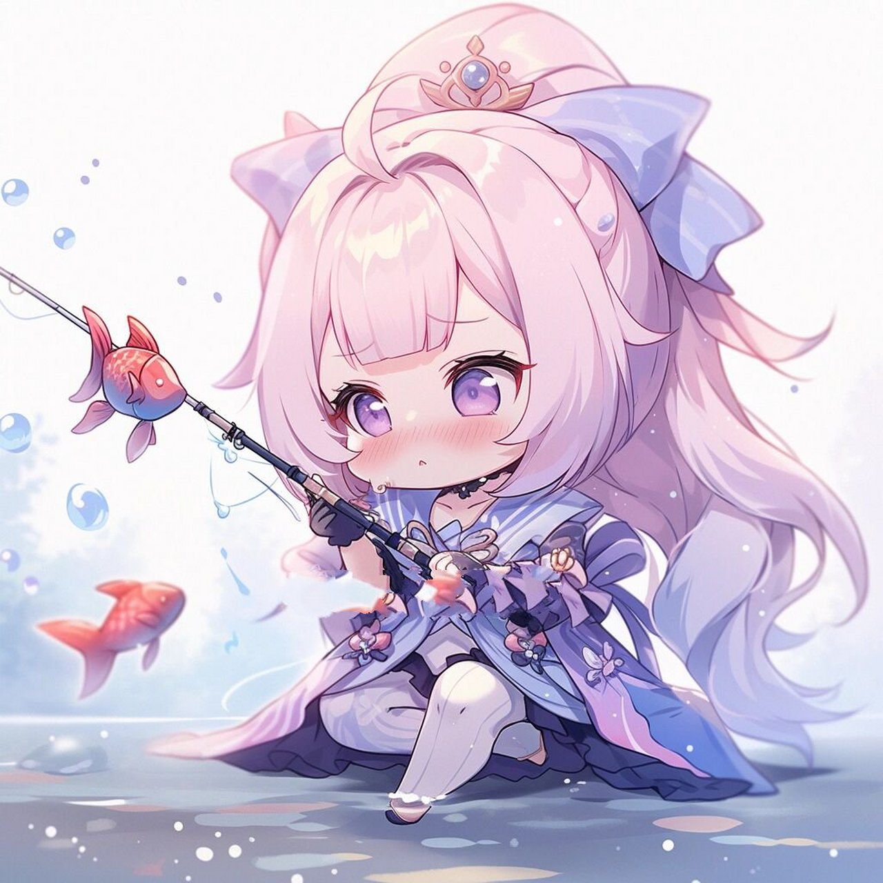 原神头像 | q版·多角色91 心海:鱼鱼那么可爱,为什么要钓它?