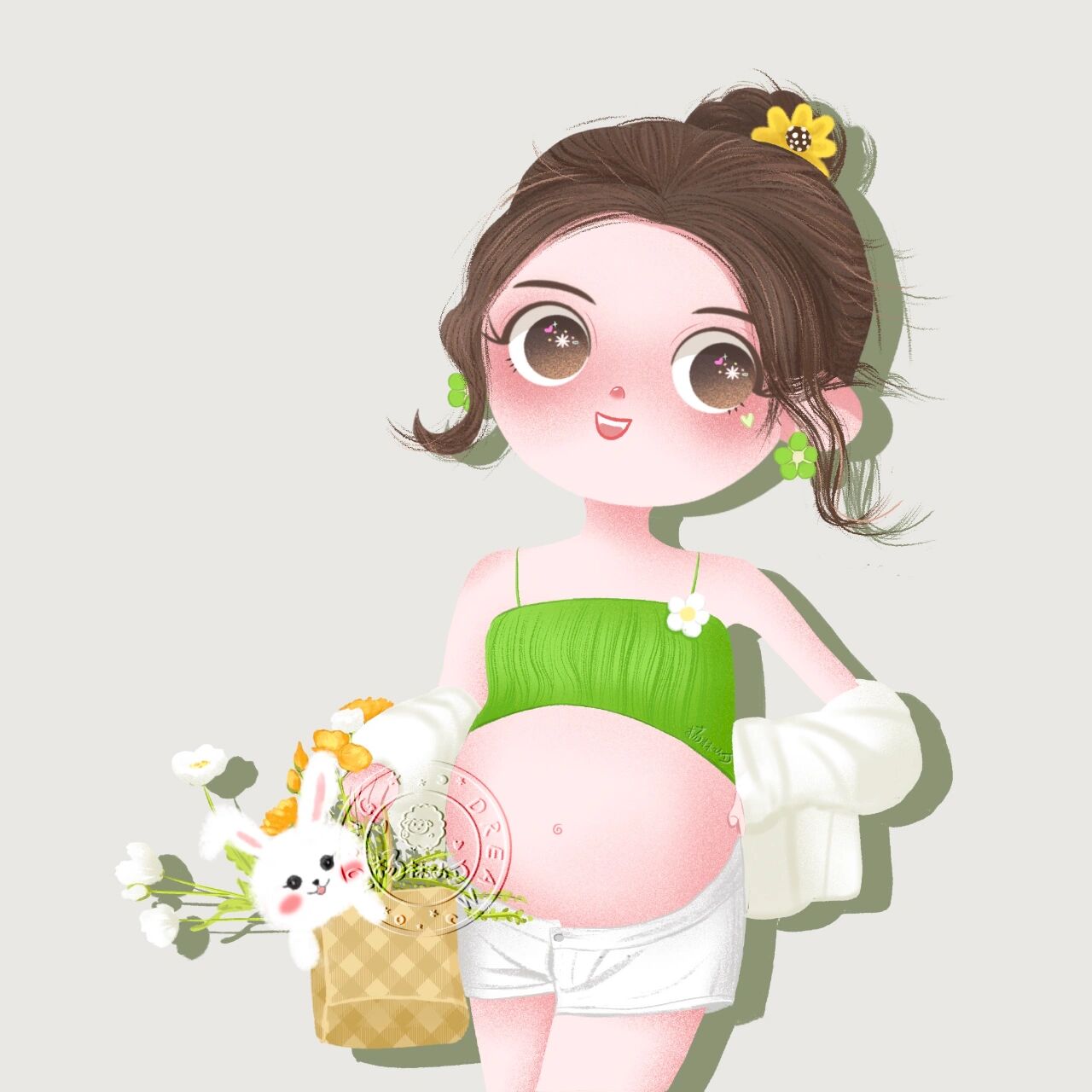 孕妈妈兔宝宝专属头像 小清新头像