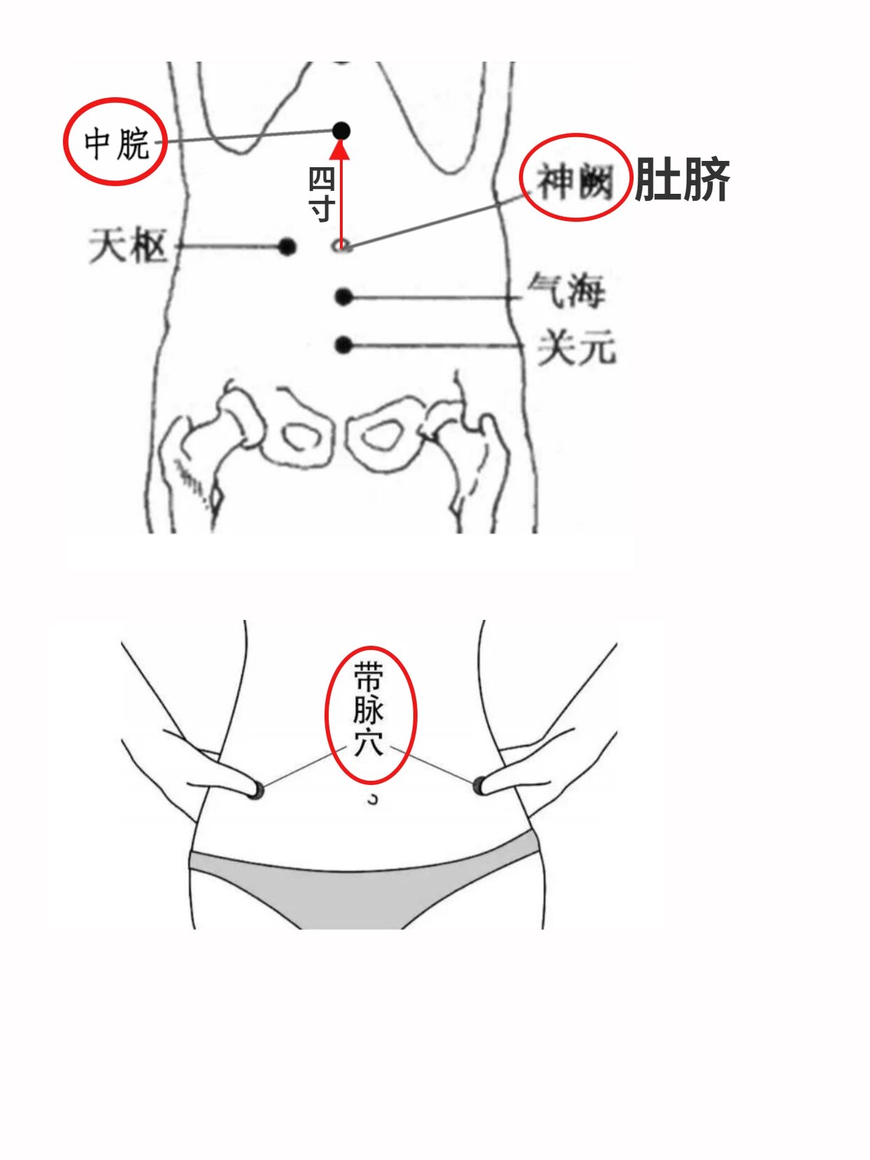 腹胀艾灸位置图图片